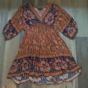 Fall Pattern midi/high low dress